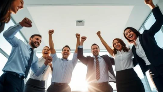 Une équipe qui célèbre un résultat